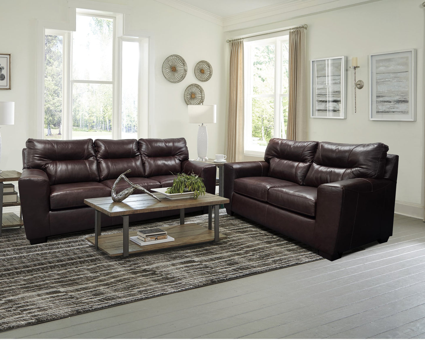 2043 Chestnut Leather set