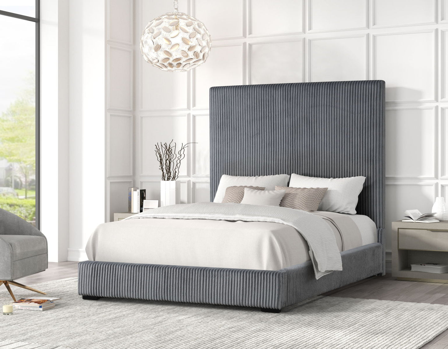 Sally King Bed Grey
