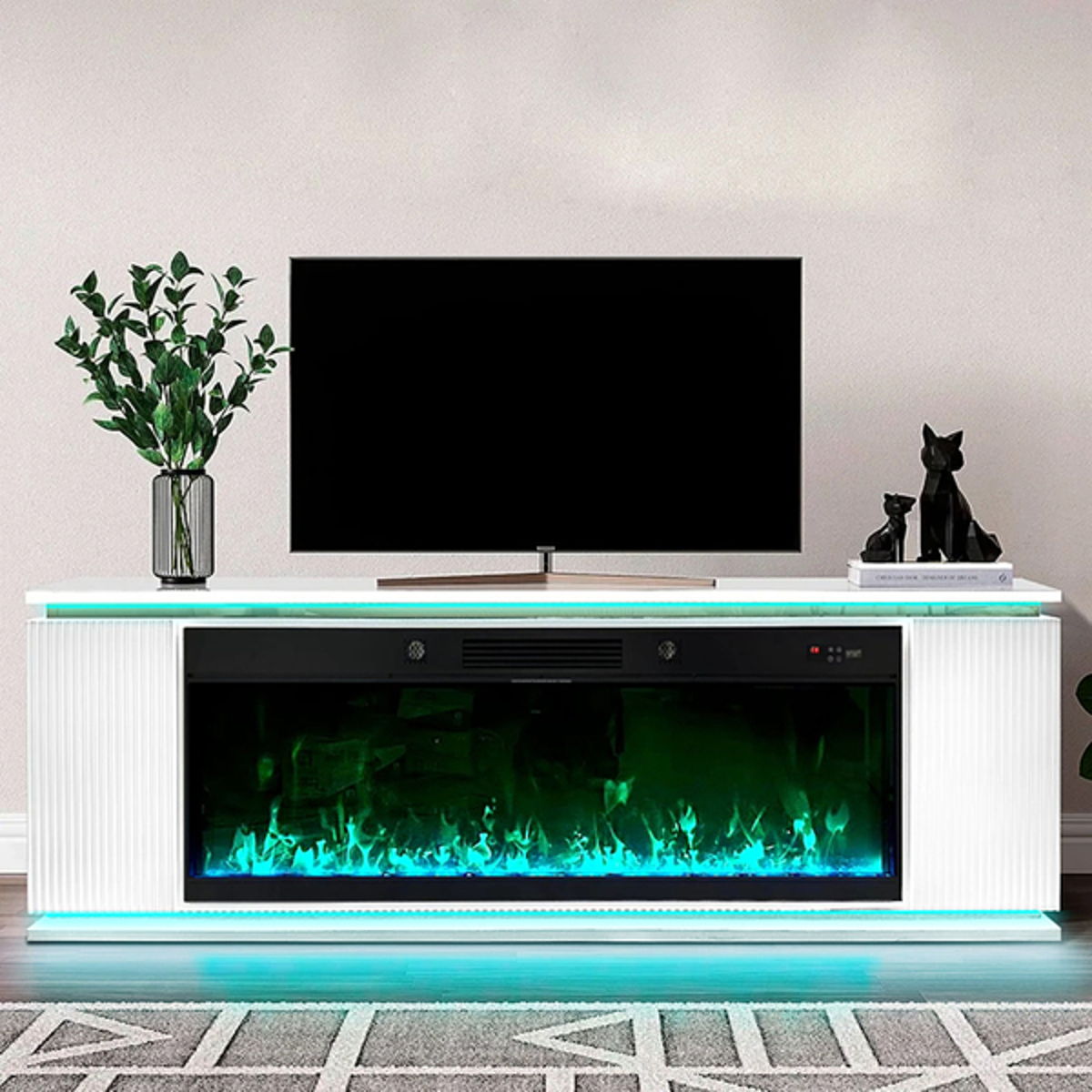 Cybele – Fireplace / TV Stand – White