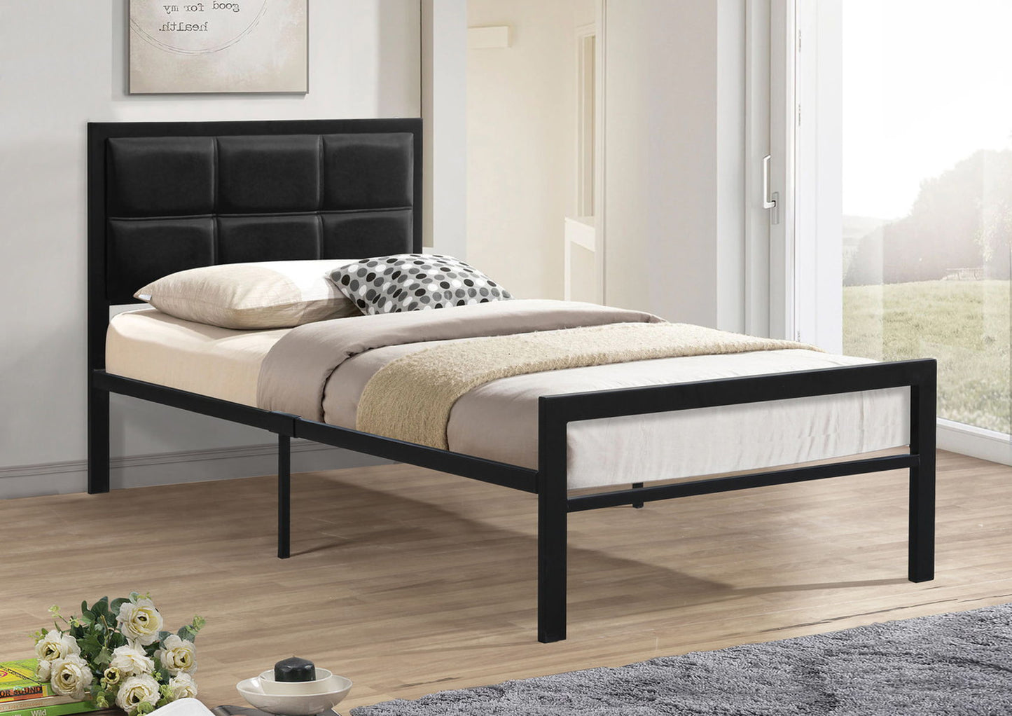 Jacob – Upholstered Bed - Black Kids and Teens Homeville Store.