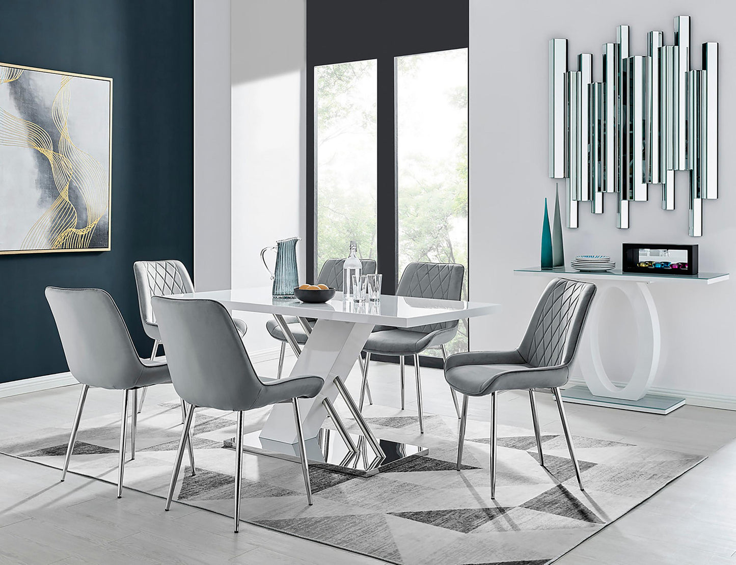 Neptune Chair W/ Grey Pu Upholstery