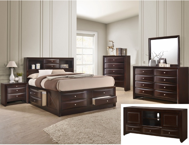 Emily Storage Dark Cherry Bedroom