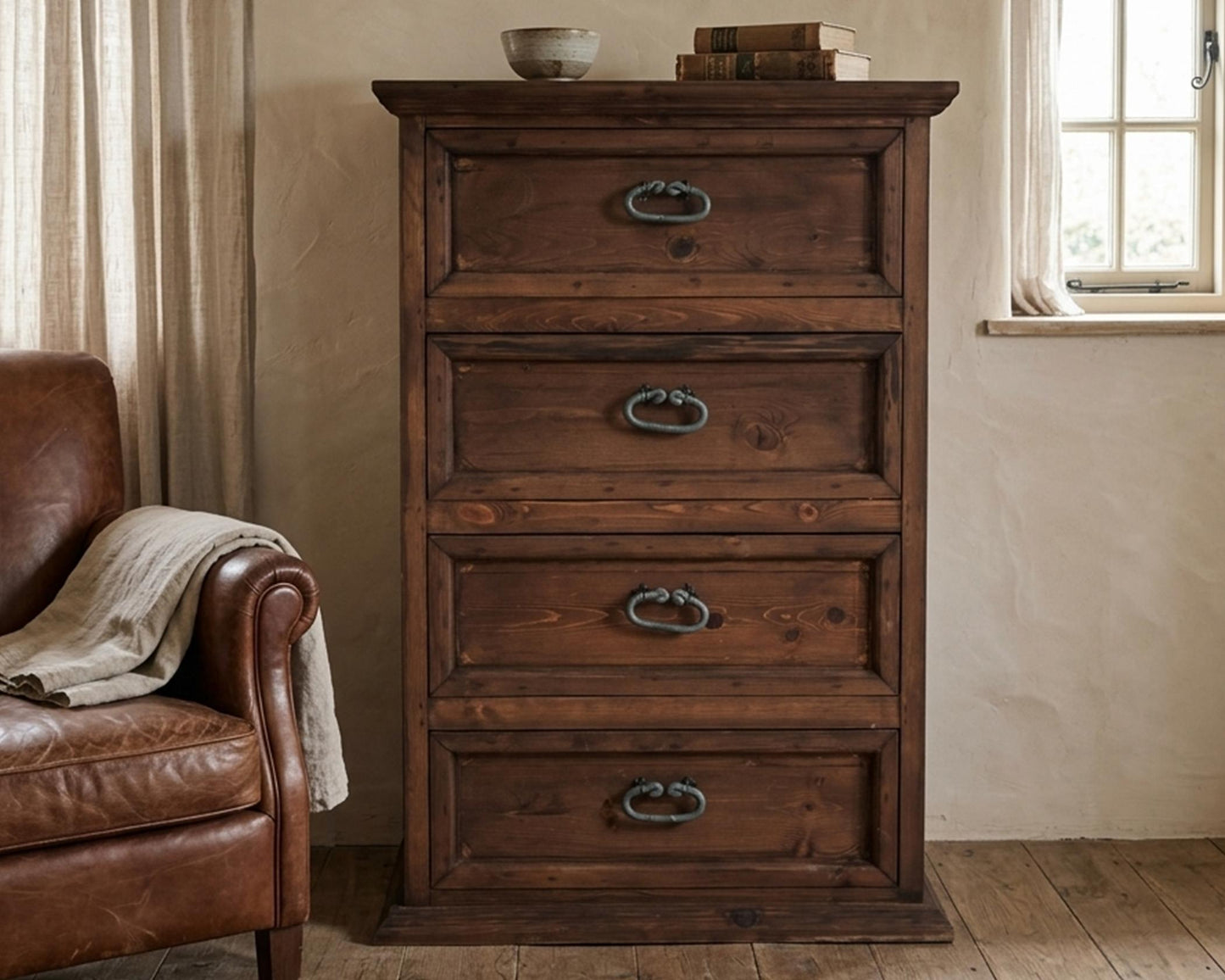 4 Drawer Dark Brown Chest