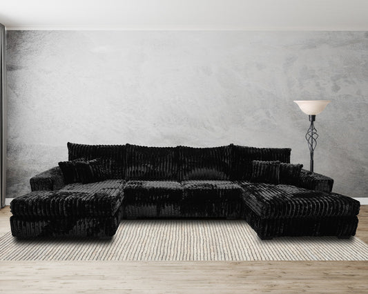 1008 Black Double Chaise  living room  Homeville Store.