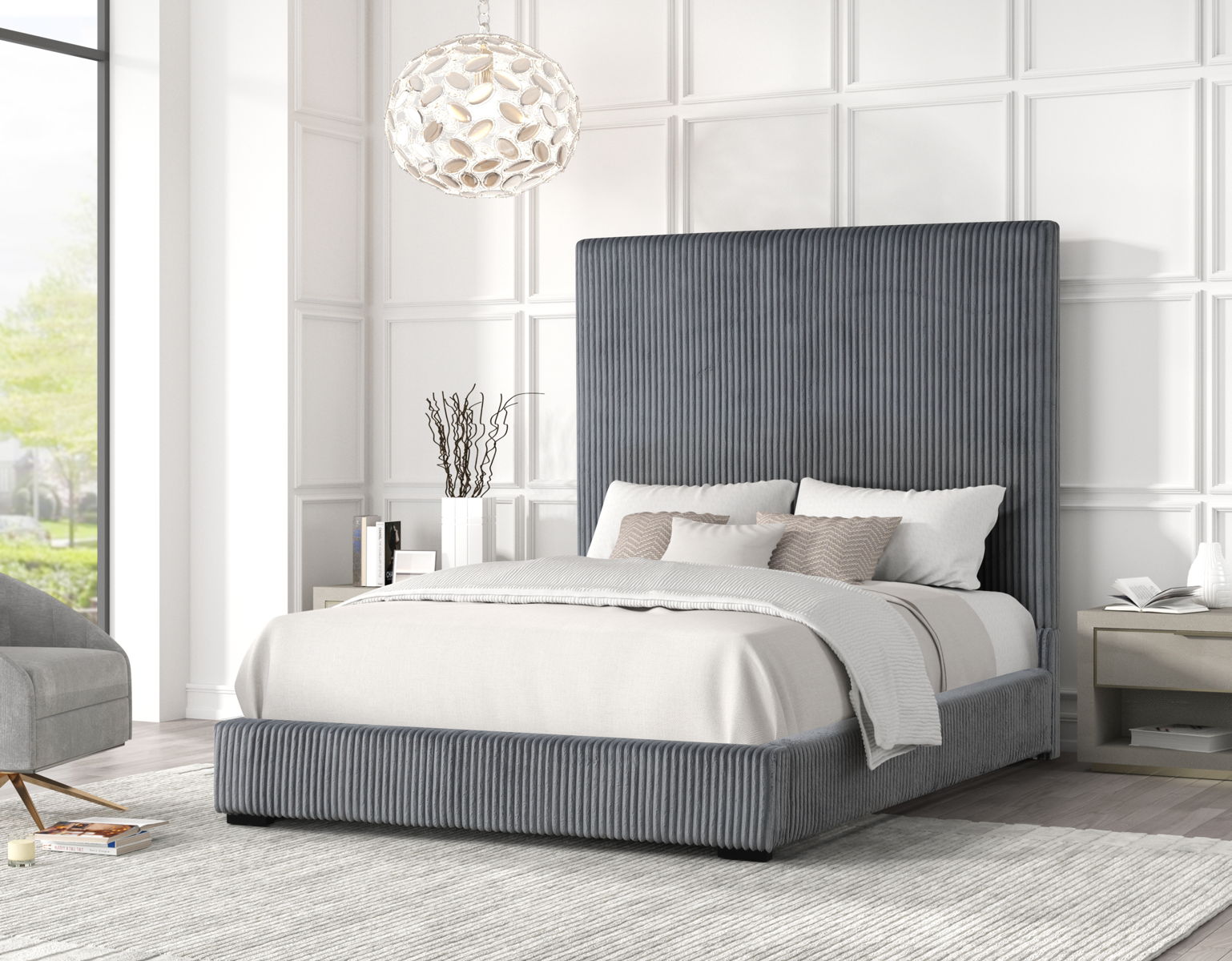 Sally Queen Bed Grey