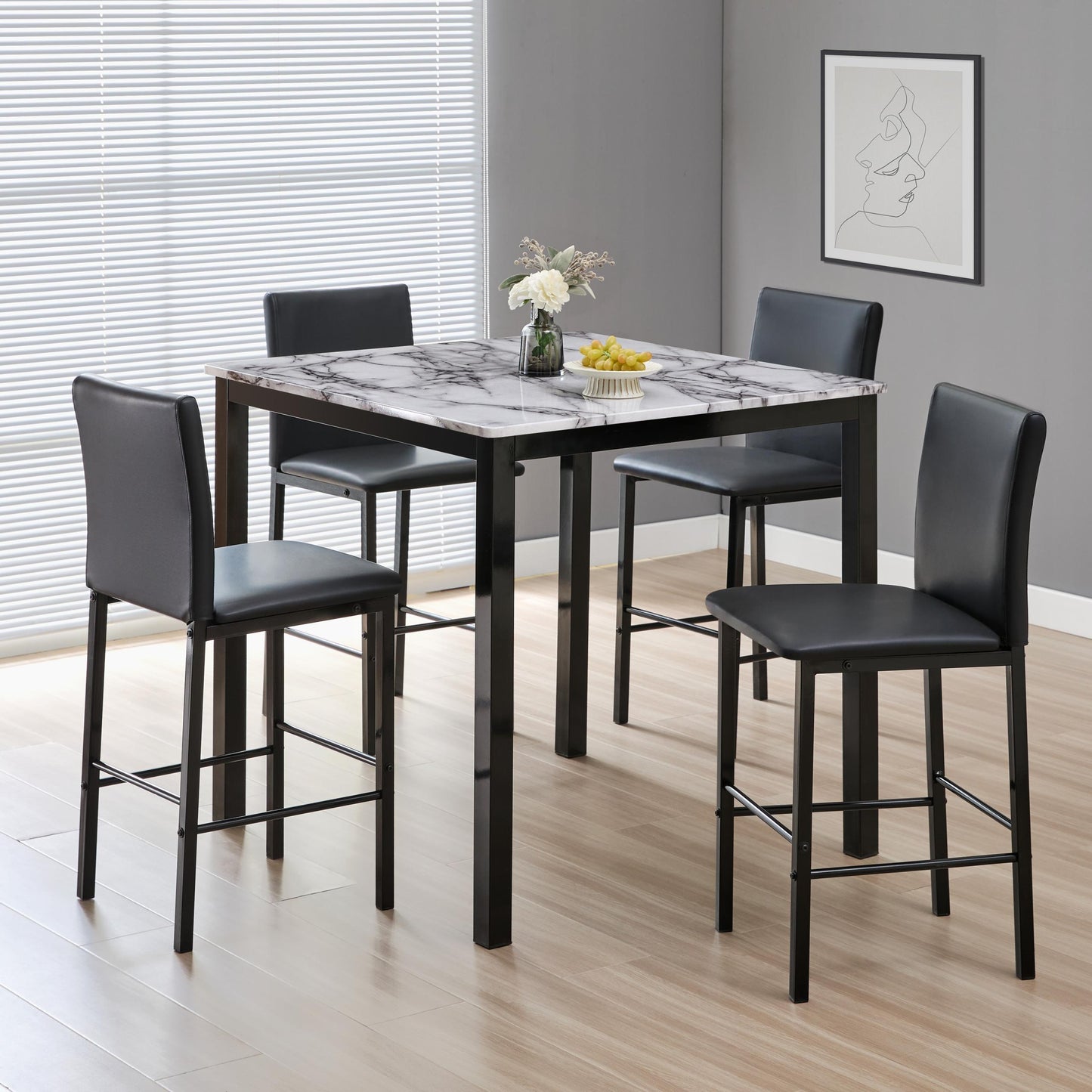 Cararra White Pub 5 Pc Set