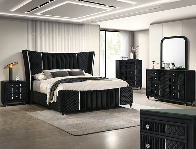 Armany black velvet bedroom collection