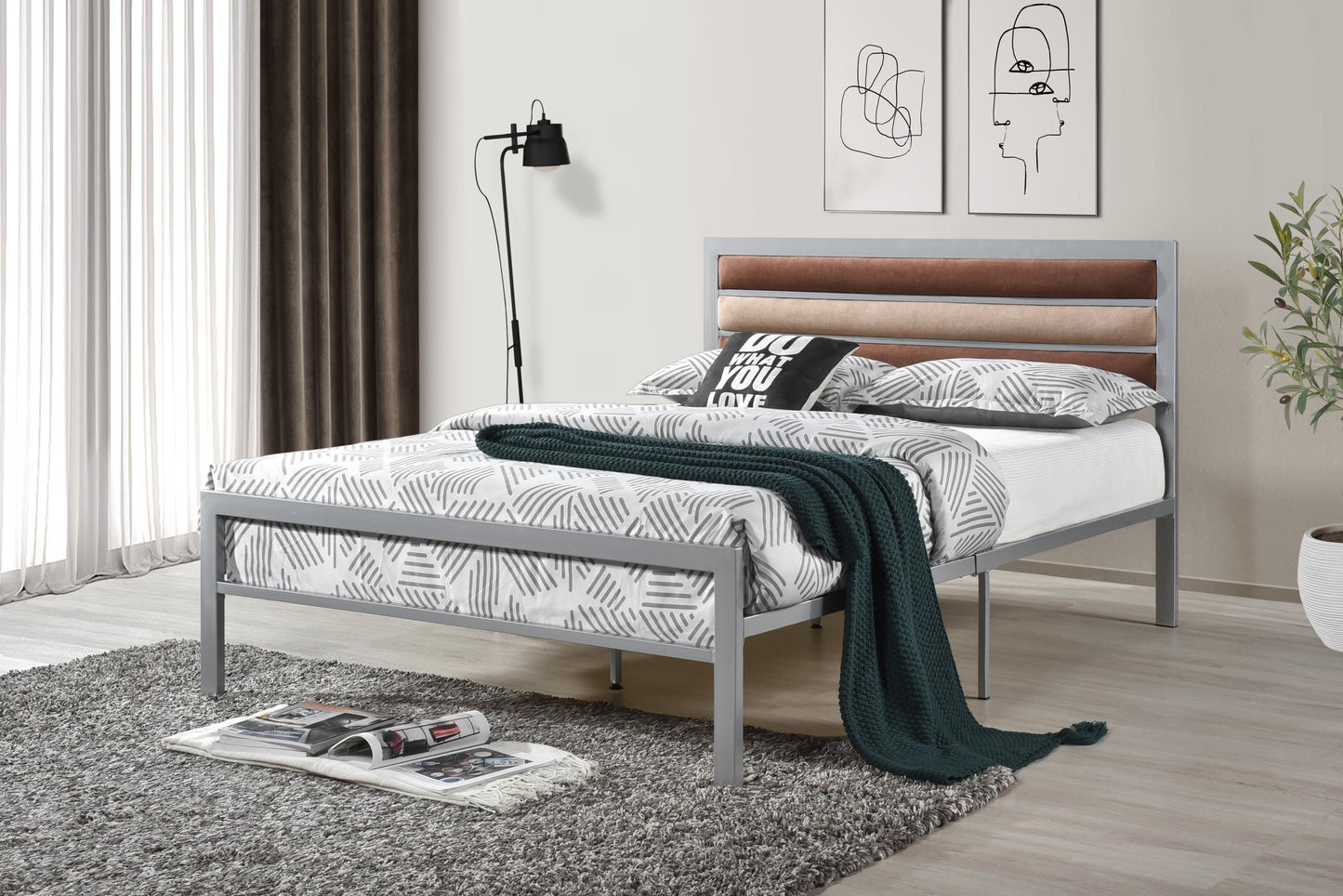 Clinton Full Bed Silver