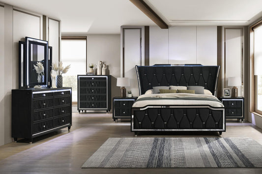 Crystal Peaks Dresser W/ Led Black
