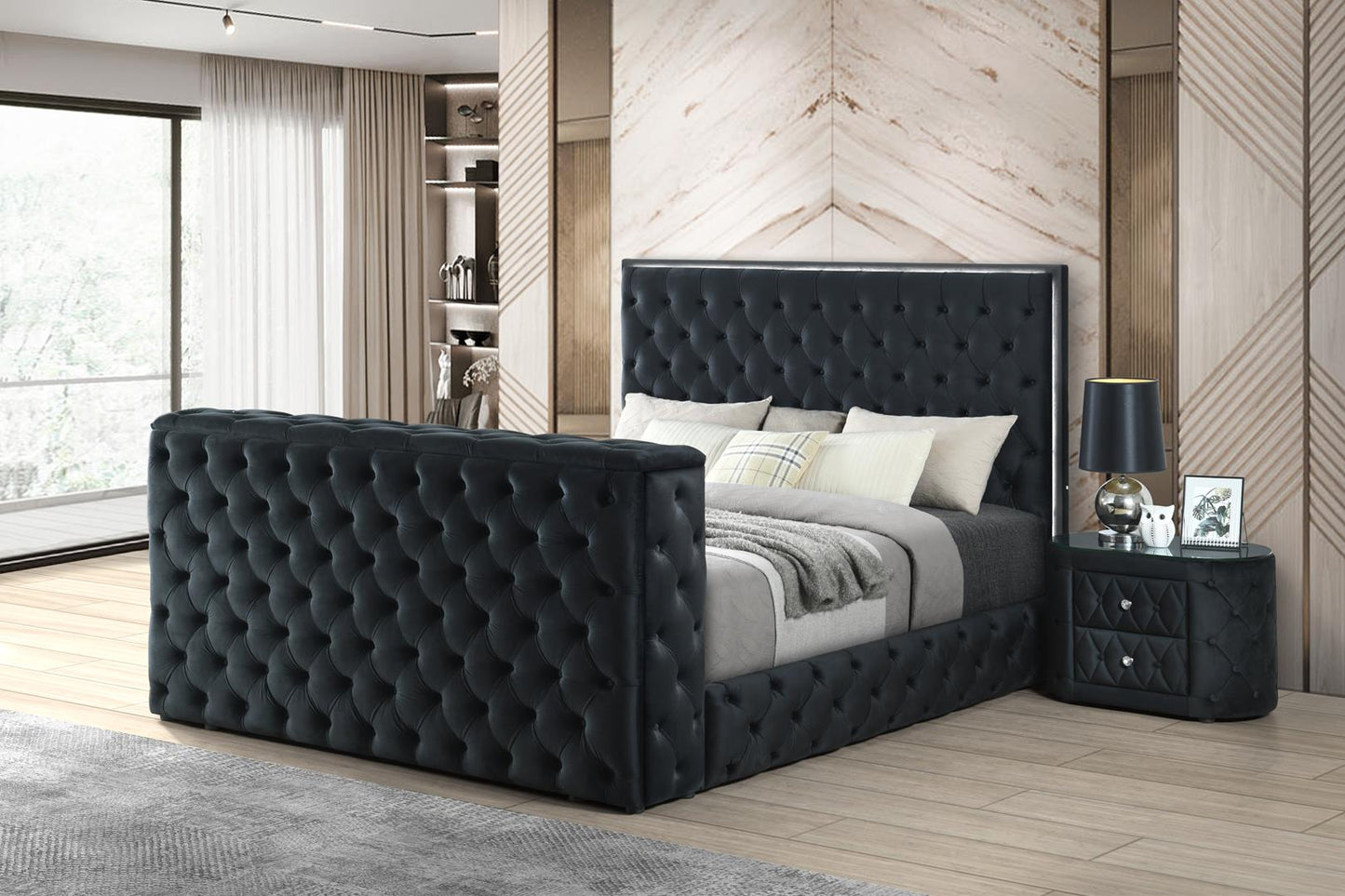 Diane King Bed Black