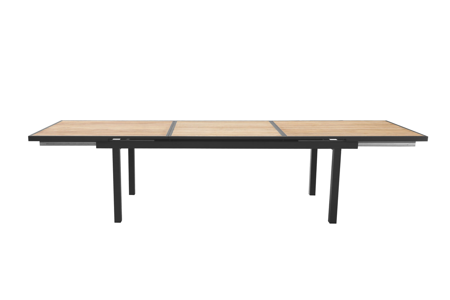 13PC Teak Aluminum Outdoor Dining Set. Charcoal Black