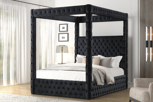 Mira Black King Canopy Bed