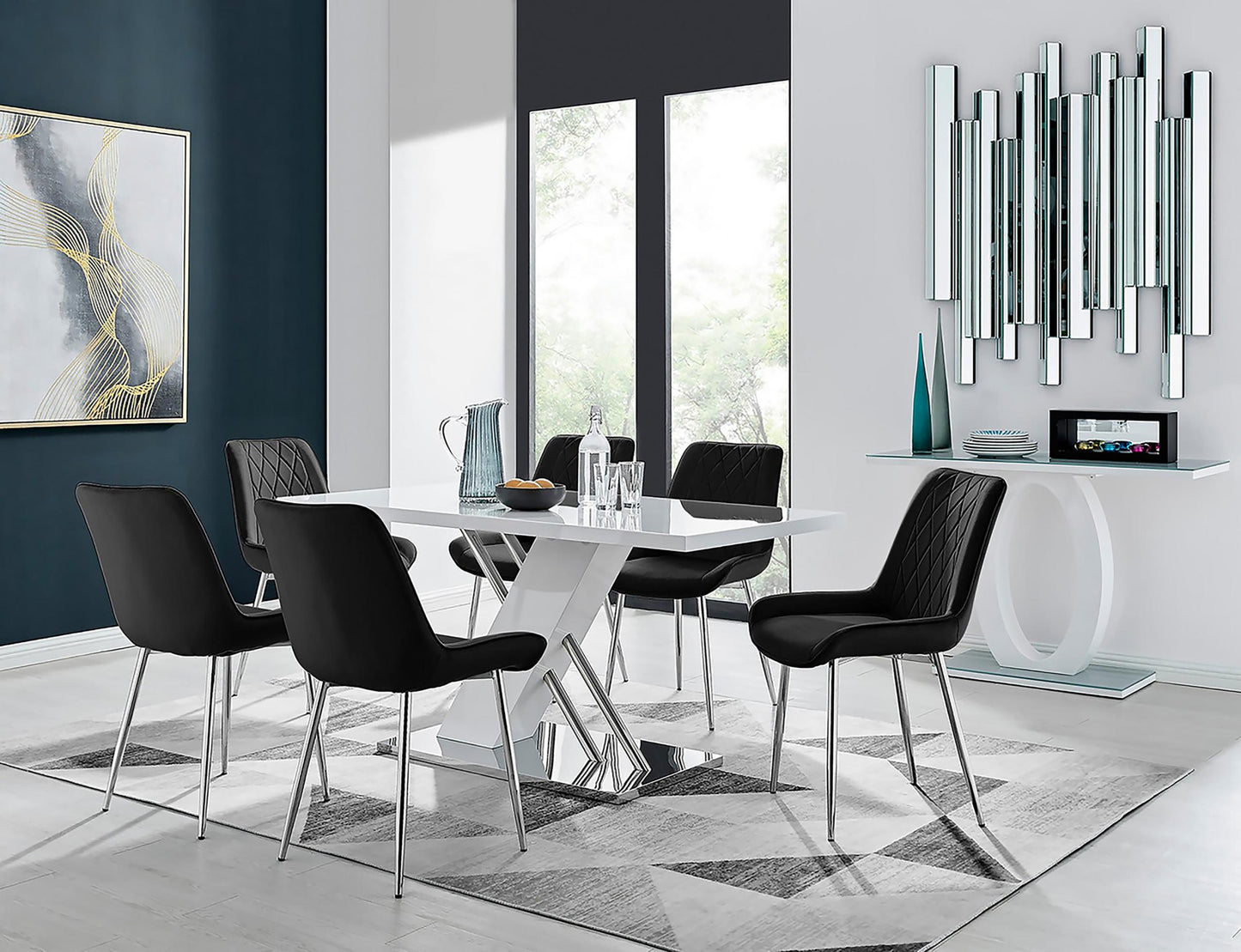 Neptune Chair W/ Black Pu Upholstery