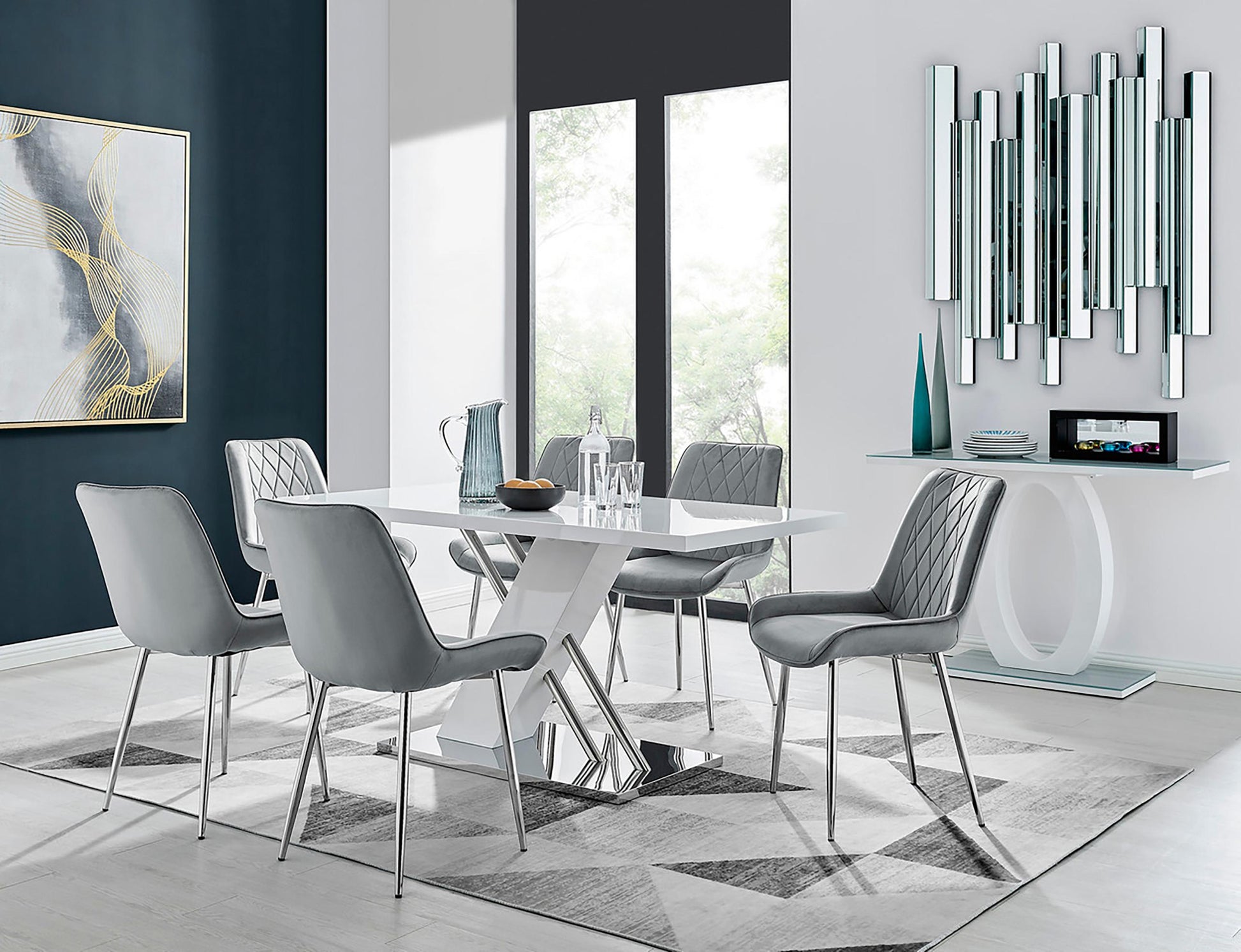 Neptune Chair W/ Grey Pu Upholstery