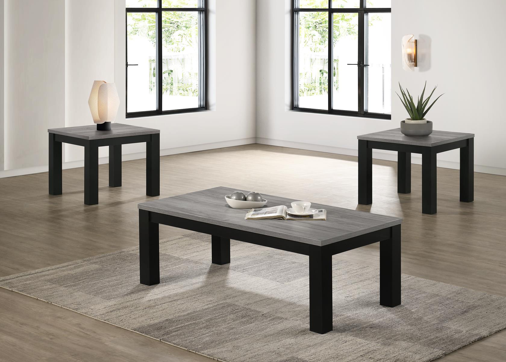 Terra 3 Pc Grey Wood Grain Top