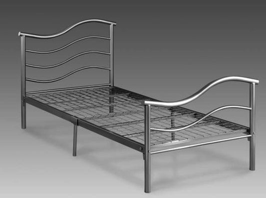 Wave – Twin Bed – Silver  Kids and Teens  Homeville Store.