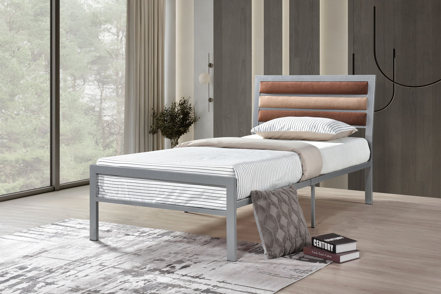 Clinton Twin Bed Silver