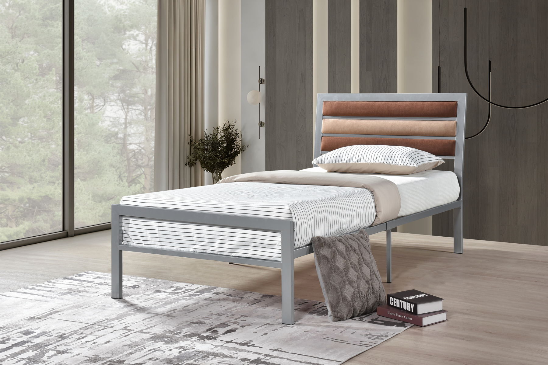 Clinton Twin Bed Silver