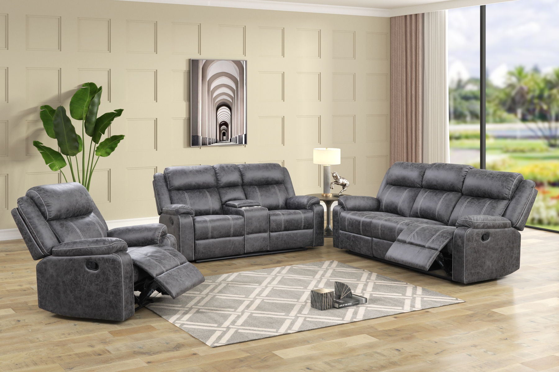 Lucca Glider Recliner Grey