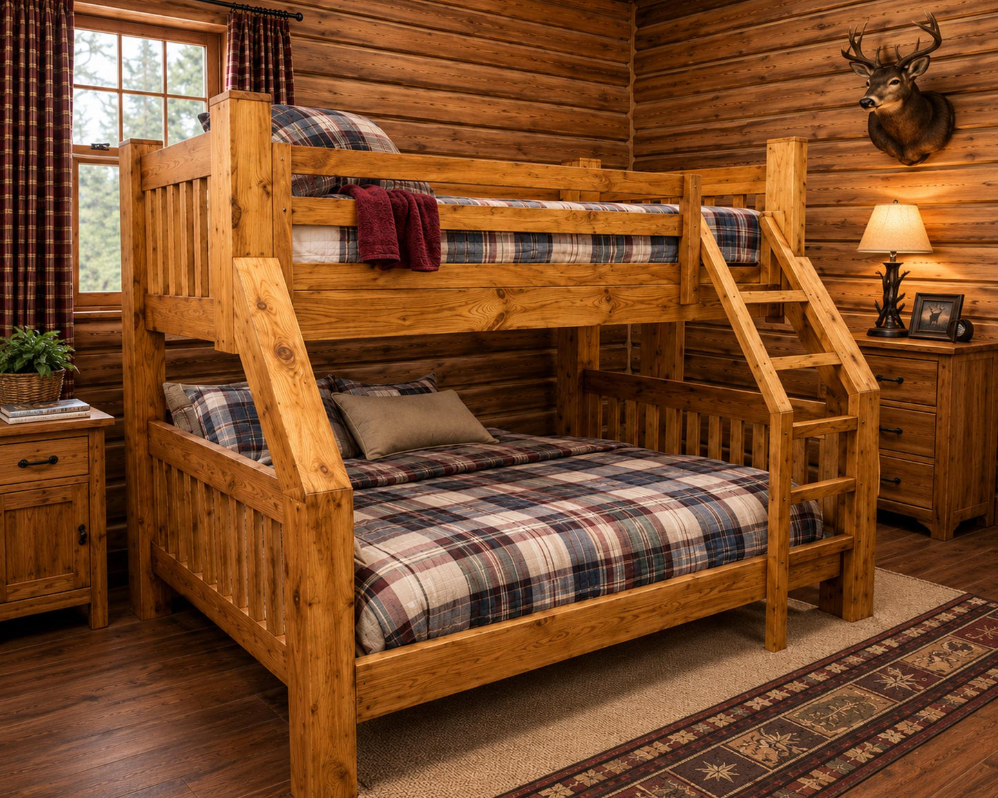 Twin/Full Nogal Bunk Bed